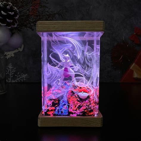 Pokemon Lamp Mewtwo Resin Lamp Pokemon Gifts Pokemon Decor Custom