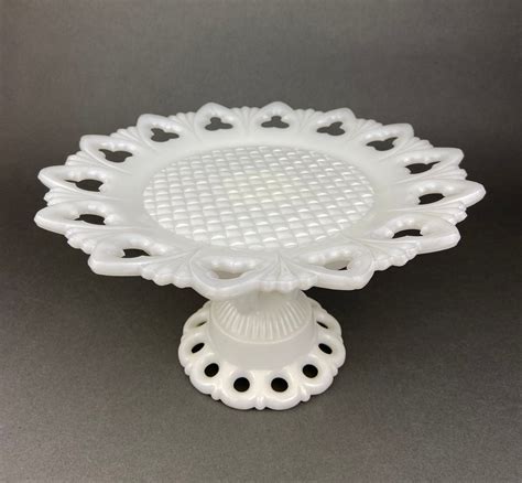 Milk Glass Cake Stand Vintage Cake Plates Glass Cakes Plate Stands