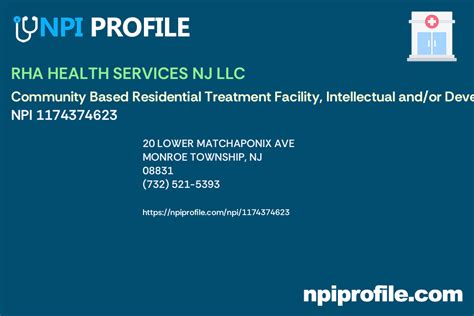 Rha Health Services Nj Llc Npi 1174374623 Community Based