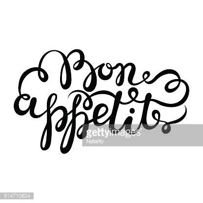 Bon Appetit Hand Drawn Pen Brush Lettering Stock Clipart Royalty Free