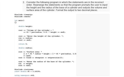 Solved 3 9c Programming Exercises 1 Consider The Following Chegg