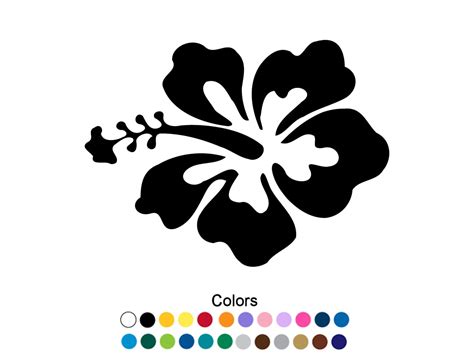 Hawaiian Flower Decal Hawaiian Flower Sticker Outdoor Vinyl