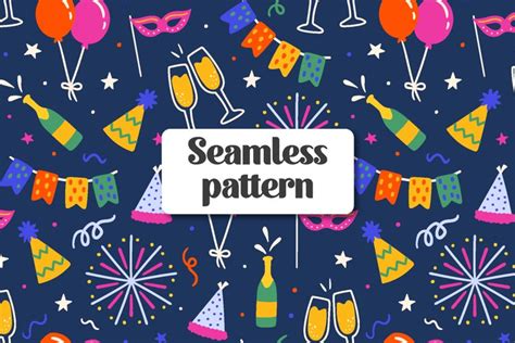 Happy New Year Pattern Party Seamless Pattern