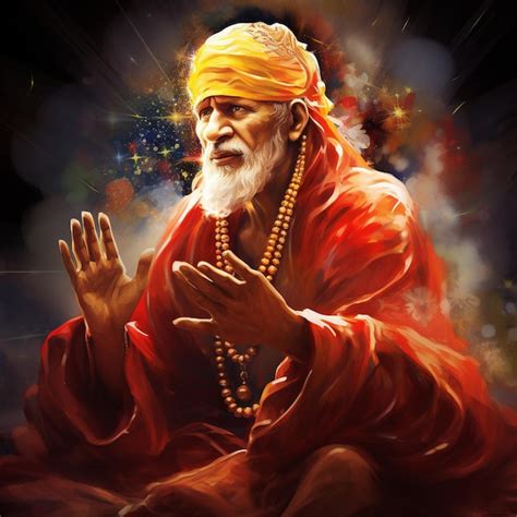 Ilustración de sri shirdi sai baba murty darshan Foto Premium