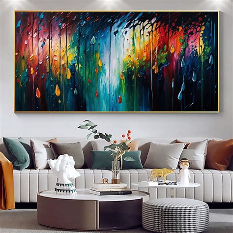 Original Colorful Landscape Oil Painting on Canvas, Large Wall Art Custom Painting, Abstract ...