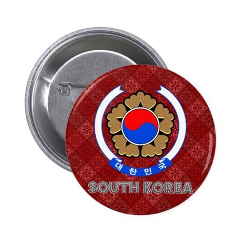 South Korea Coat of Arms Pins | Zazzle