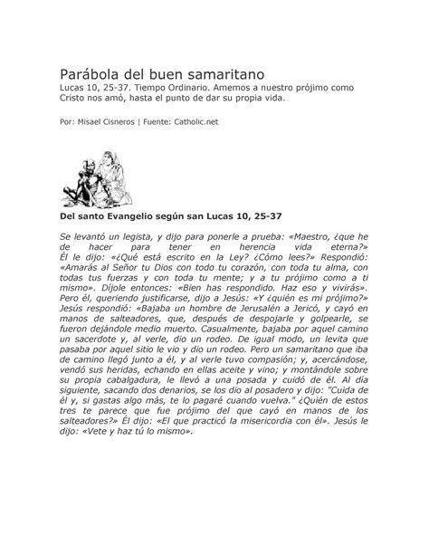 Parábola del buen samaritano Parábola del buen samaritano Lucas 10