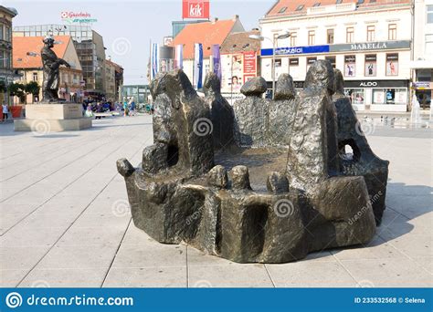 The Original Bench On The Ante Starcevic Square In Osijek City Croatia