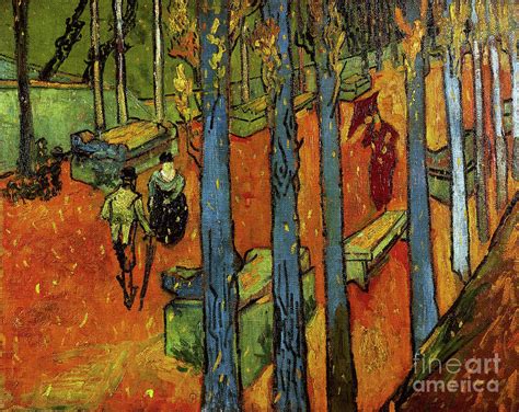 Falling Leaves Les Alyscamps 1888 By Van Gogh Painting By Vincent Van Gogh