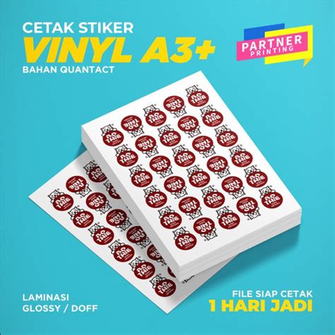 Jual Stiker Vinyl Tahan Air Sudah Bentuk Cutting Laminasi Shopee