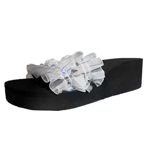 Lovskoo Women S Platform Flip Flop Casual Comfortable Wedge Flip