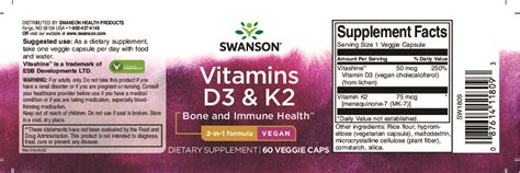 Vitamins D K Iu Mcg Swanson Capsule Sw