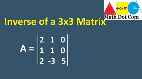 Finding Inverse Of A 3x3 Matrix Using Determinant Adjoint Adjugate