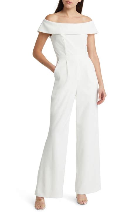 Xscape Off The Shoulder Wide Leg Jumpsuit Nordstrom