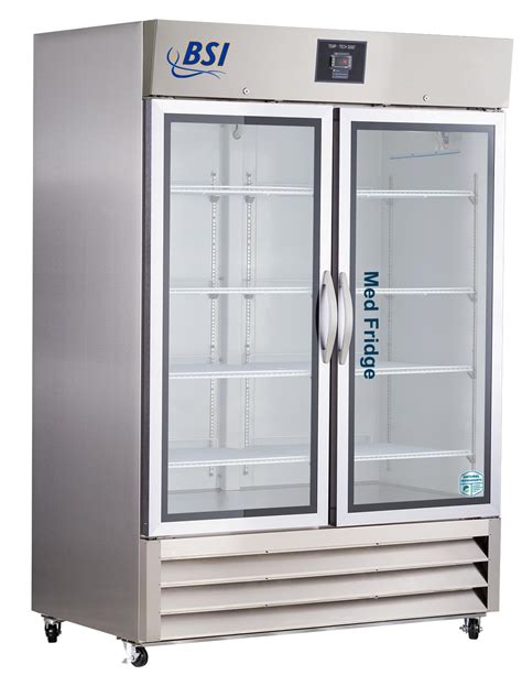 Bsi Silver Series Hinged Glass Stainless Steel Pharmacy Refrigerator