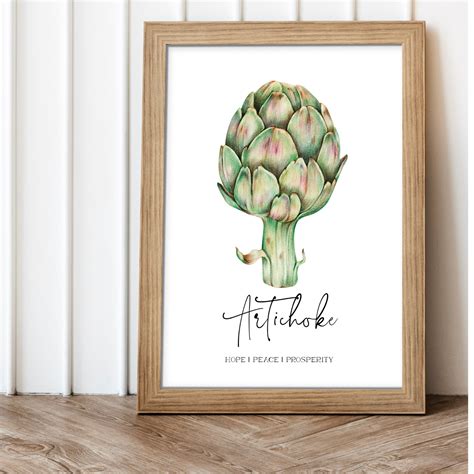 Artichoke Wall Art Print Printable Artichoke Poster Vintage Artichoke Print Minimalist