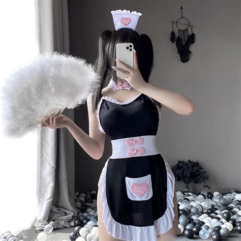 Jual Sexy Anime Cosplay Maid Outfit Lingerie Dress Cute Pajamas Uniform Temptation Couple Sexual