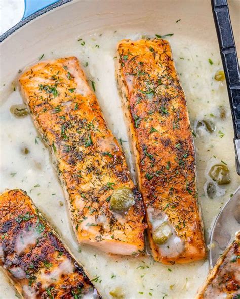 Creamy Lemon Capers Salmon Clean Food Crush