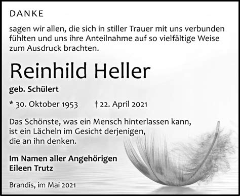 Traueranzeigen Von Reinhild Heller Trauer Anzeigen De