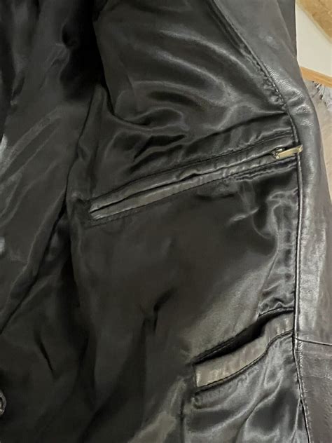 Danier Black Real Leather Motorcycle Jacket Men S Xs Gem