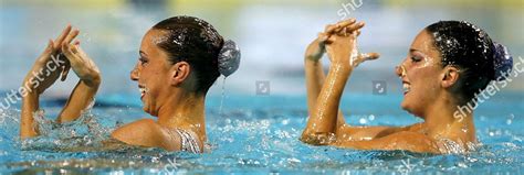 Spainss Andrea Fuentes Gemma Mengual Compete Editorial Stock Photo