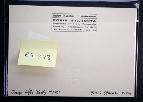 Boris Starosta 3D Stereoview Tracey Lifts Betty Nude Model Signed 2006 243 EBay
