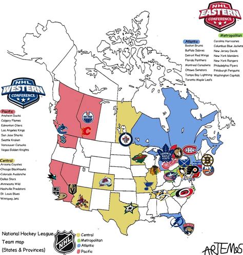 Nhl Map Teams - Gabey Betteanne