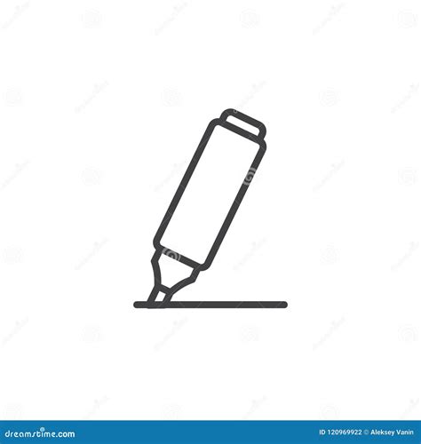 Marker Outline Icon Stock Vector Illustration Of Pencil 120969922