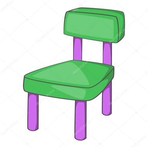 Icono de silla para niños estilo de dibujos animados vector gráfico