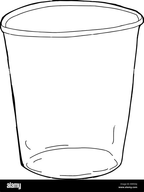 Cartoon Outline Of Empty Plastic Cup Over White Stock Photo Alamy