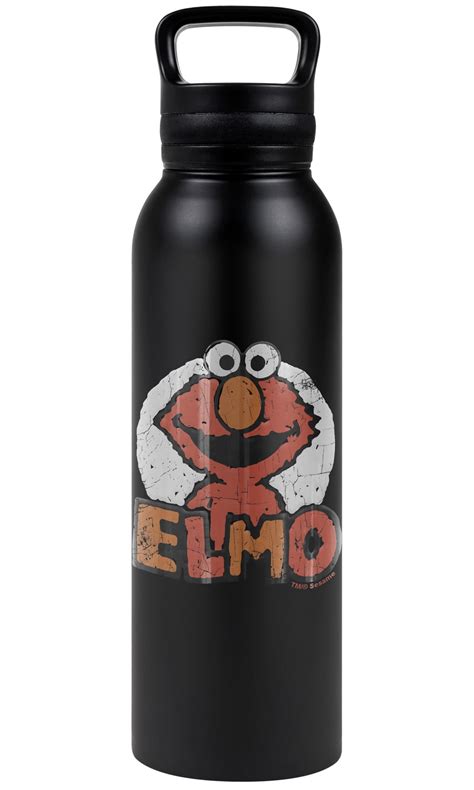 Sesame Street Official Elmo Name 24 oz Insulated Canteen Water Bottle ...