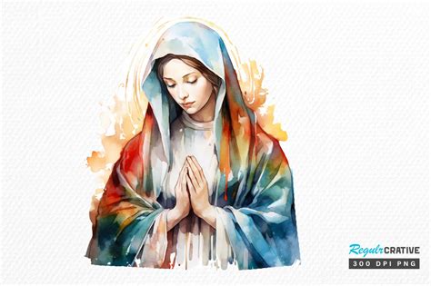 Watercolor Virgin Mary Clipart Png This Graphic By Regulrcrative