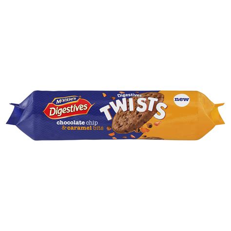 Mcvitie S Digestives Twists Choc Chip And Caramel Biscuits 276g Chocolate Biscuits Iceland Foods