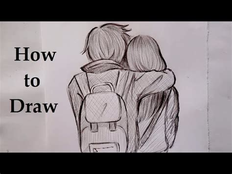 Two People Hugging Drawing Outline - Goimages Name