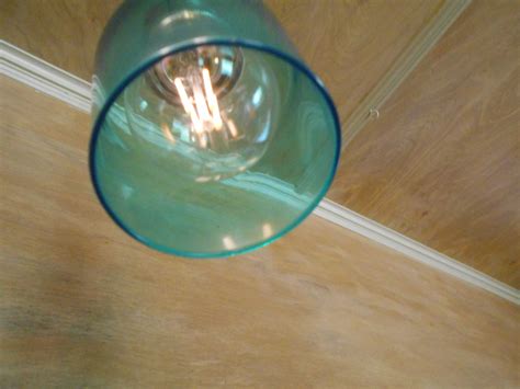 Glass Pendant Ceiling Light With A 4x325 Inch Aqua Glass Shade Etsy