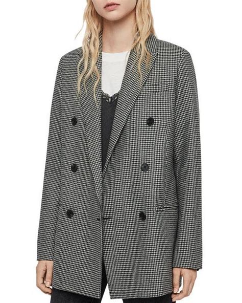 Allsaints Astrid Houndstooth Blazer Women Bloomingdales