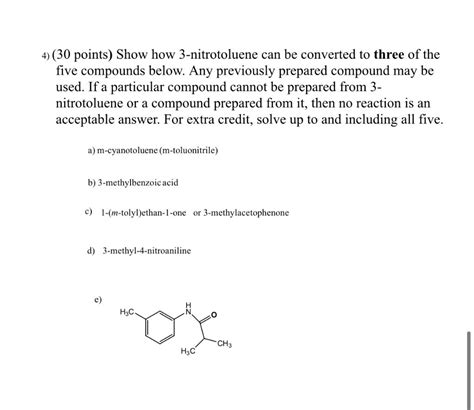 Solved 430 Points Show How 3 Nitrotoluene Can Be