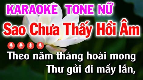 SAO CHƯA THẤY HỒI ÂM Karaoke Tone Nữ Nhạc Sống Dễ Hát Nhất Kim Anh