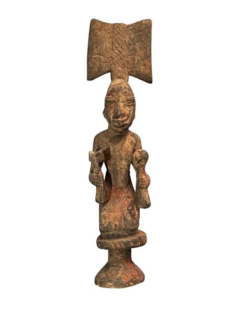 At Auction Antique African Carved Wood Igbo Shrine Figure Ikenga