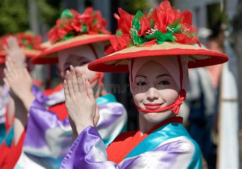 Japanese Festival Dancers Editorial Stock Image Image Of Atmosphere