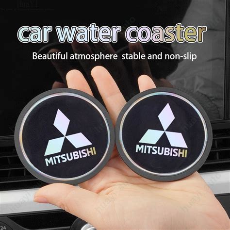 Car Laser Silicone Colorful Reflective Water Coaster For Mitsubishi