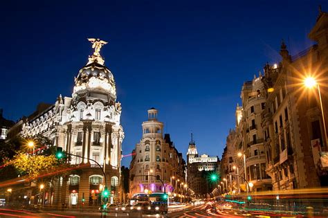 HD wallpaper: Gran Vía, Madrid, street, building, Spain, Gran Via ...