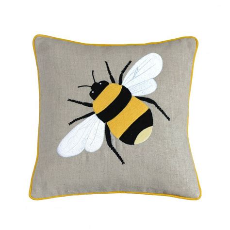 Embroidered Bee Cushion