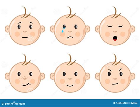 Caras De Ni Os Con Diversas Emociones Ilustraci N Del Vector Stock De