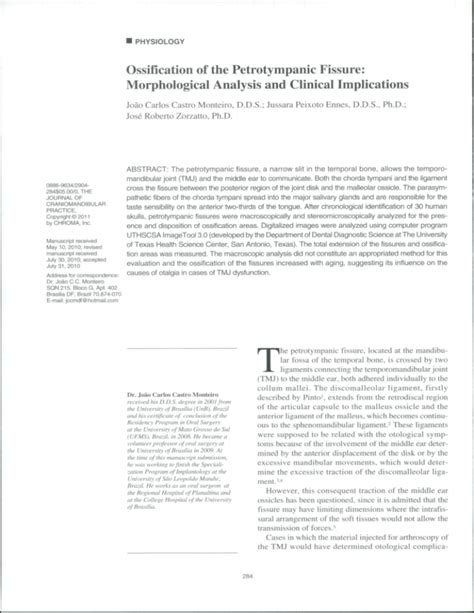 Ossification of the Petrotympanic Fissure