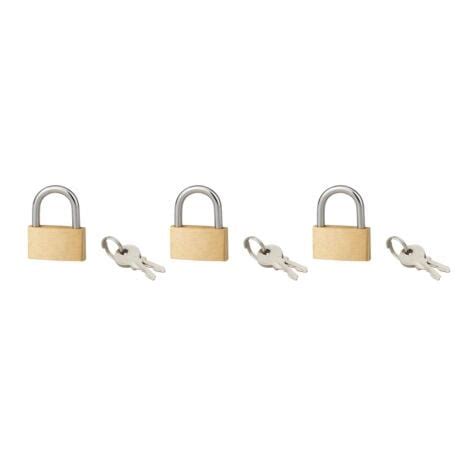 Lot de 3 cadenas BASIC à clé base 30 mm anse acier s entrouvrant 2