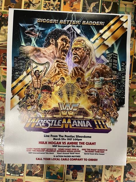 Mavin 16x20 WrestleMania 3 Photo Hulk Hogan Andre The Giant Savage