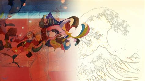 nujabes album covers colorful tsunami  great wave  kanagawa
