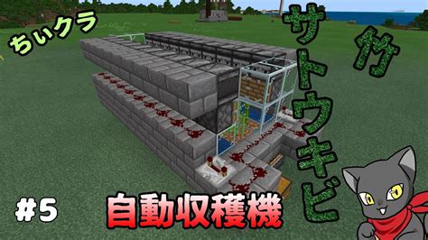 【minecraft統合版】サトウキビ・竹の自動収穫機を作る【ゆっくり実況】ちぃクラ Part5 Youtube