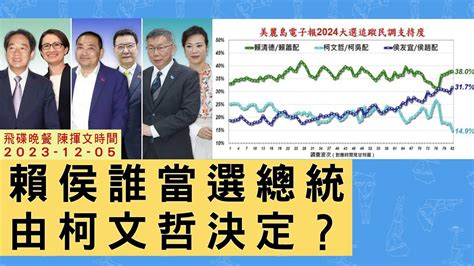 飛碟聯播網《飛碟晚餐 陳揮文時間》2023 12 05 二 賴侯誰當選總統 由柯文哲決定？ 侯友宜 賴清德 柯文哲 Youtube